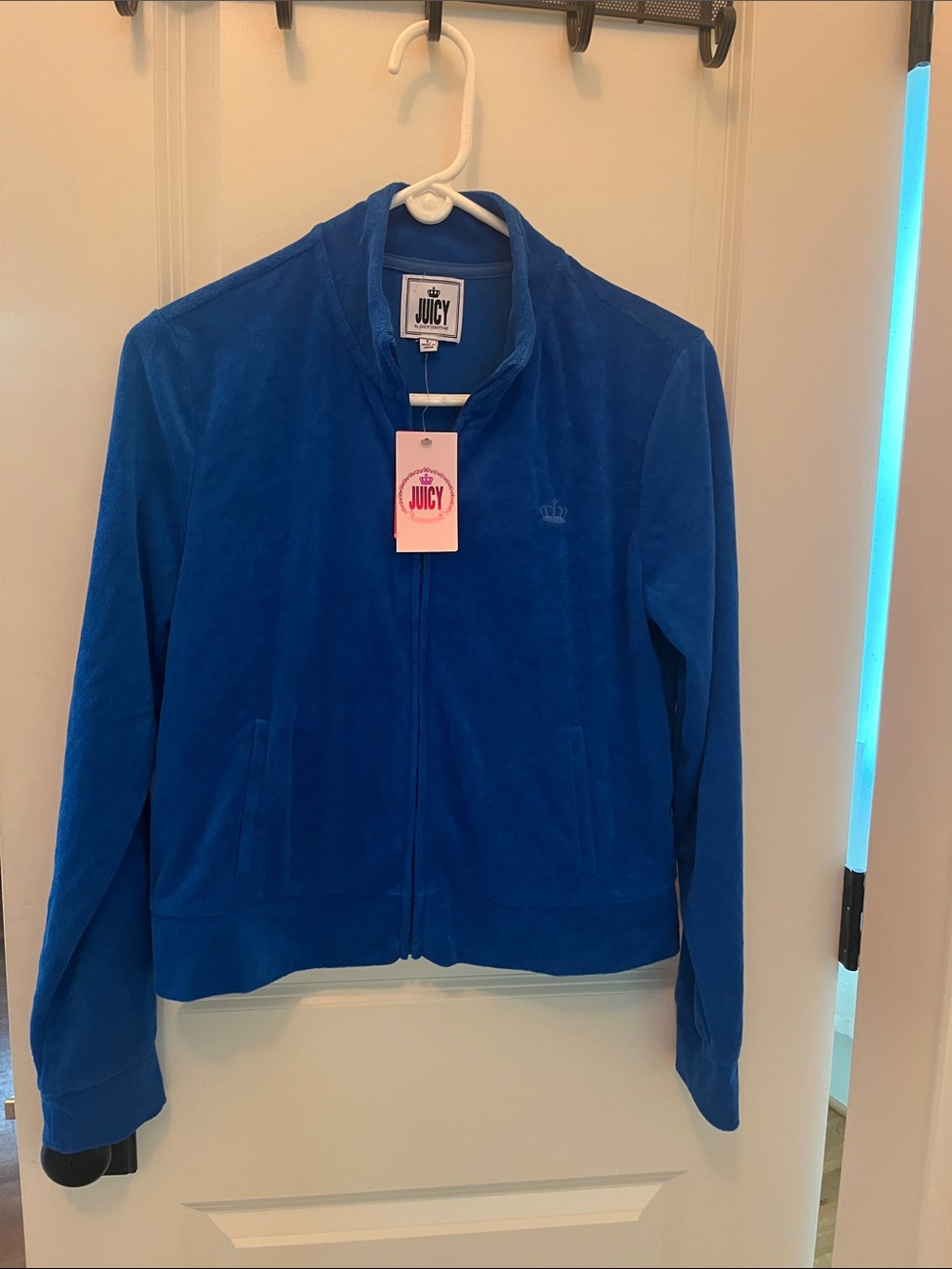 NWT Juicy Couture Royal Blue Velour Track Jacket
